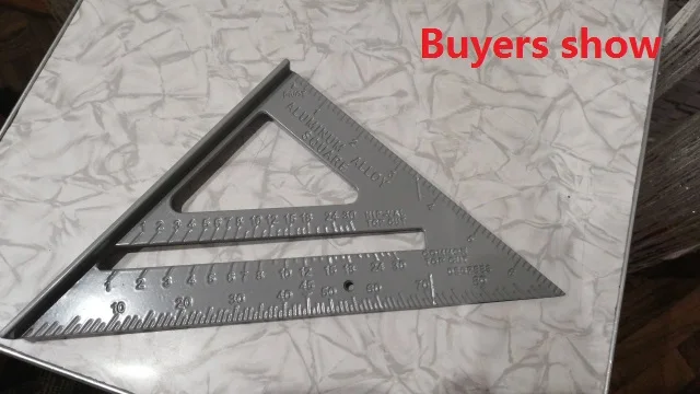 7 Inch Speed Square Metric Measuring Ruler Carpenter Triangle Angle Protractor Miter Framing Tri-square Line Scriber Saw Guide