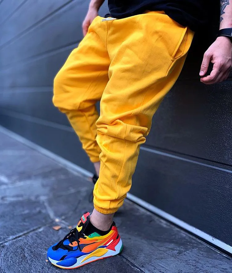 

Мужские спортивные штаны для фитнеса DFKDZG, спортивная одежда, штаны для бега, мужские брюки для бодибилдинга, повседневные облегающие строгие брюки 2021