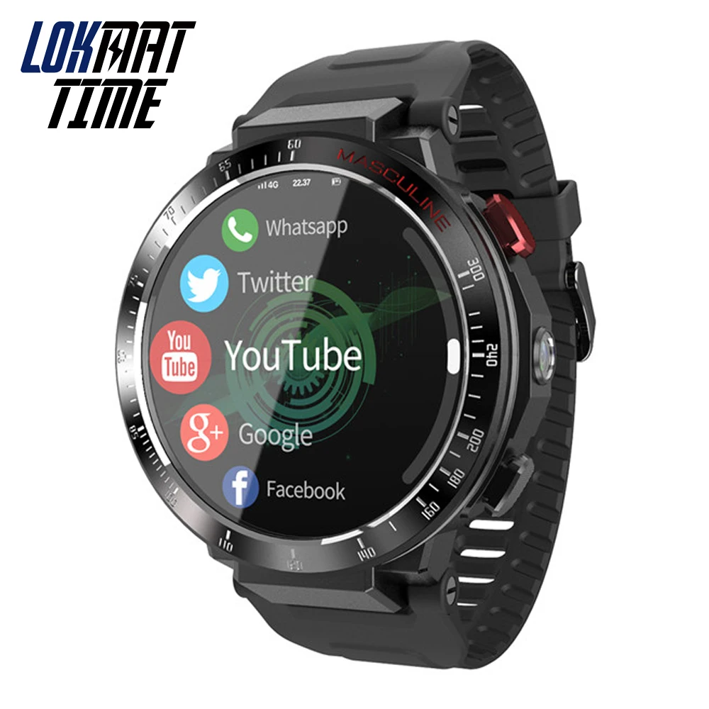 Promo Lokmat Time Smart Watch Android 7.1 Wifi 4G Smartwatches Men 1.6 Inch Camera Video GPS Call Heart Rate Monitor for iOS Android