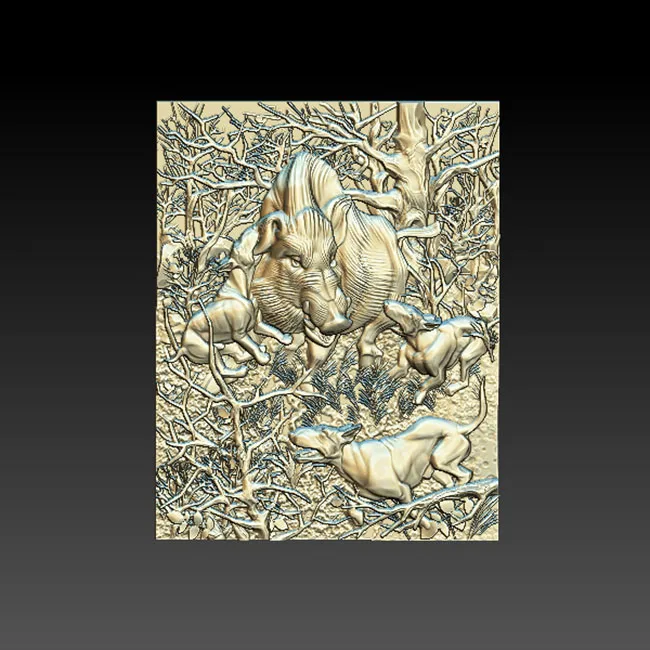 3d модель STL рельеф для ЧПУ формат рельефная дикого кабана маршрутизатора резьбы