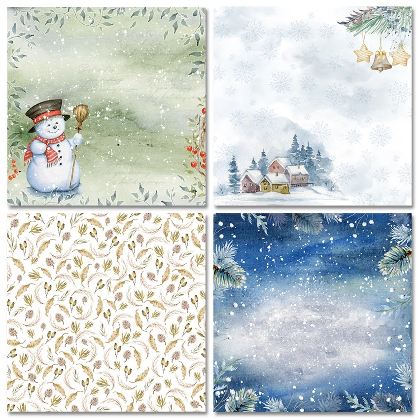 Бумага для скрапбукинга с узором зимнего оленя 24 листа 6 дюймов