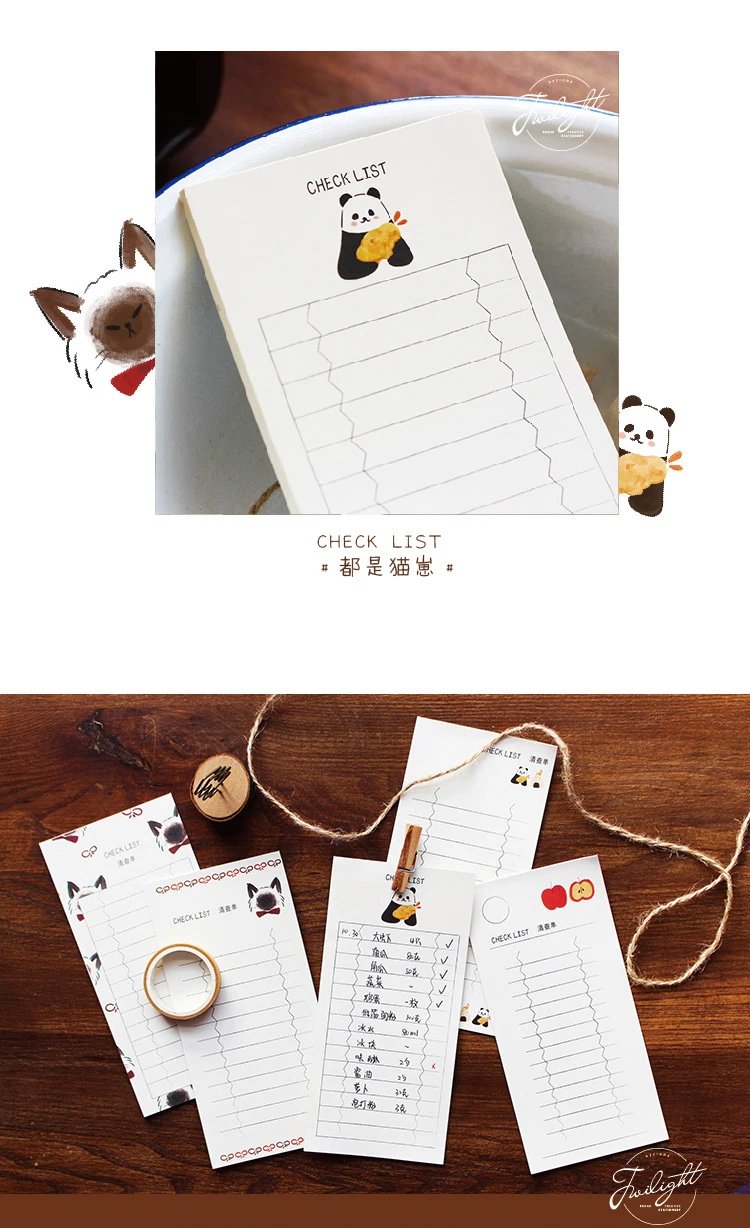 Милый элемент блокнот-стикер блокнот креативный планировщик Todo List Journal Note Pad моделирование Kawaii школьные принадлежности Bullet Journal