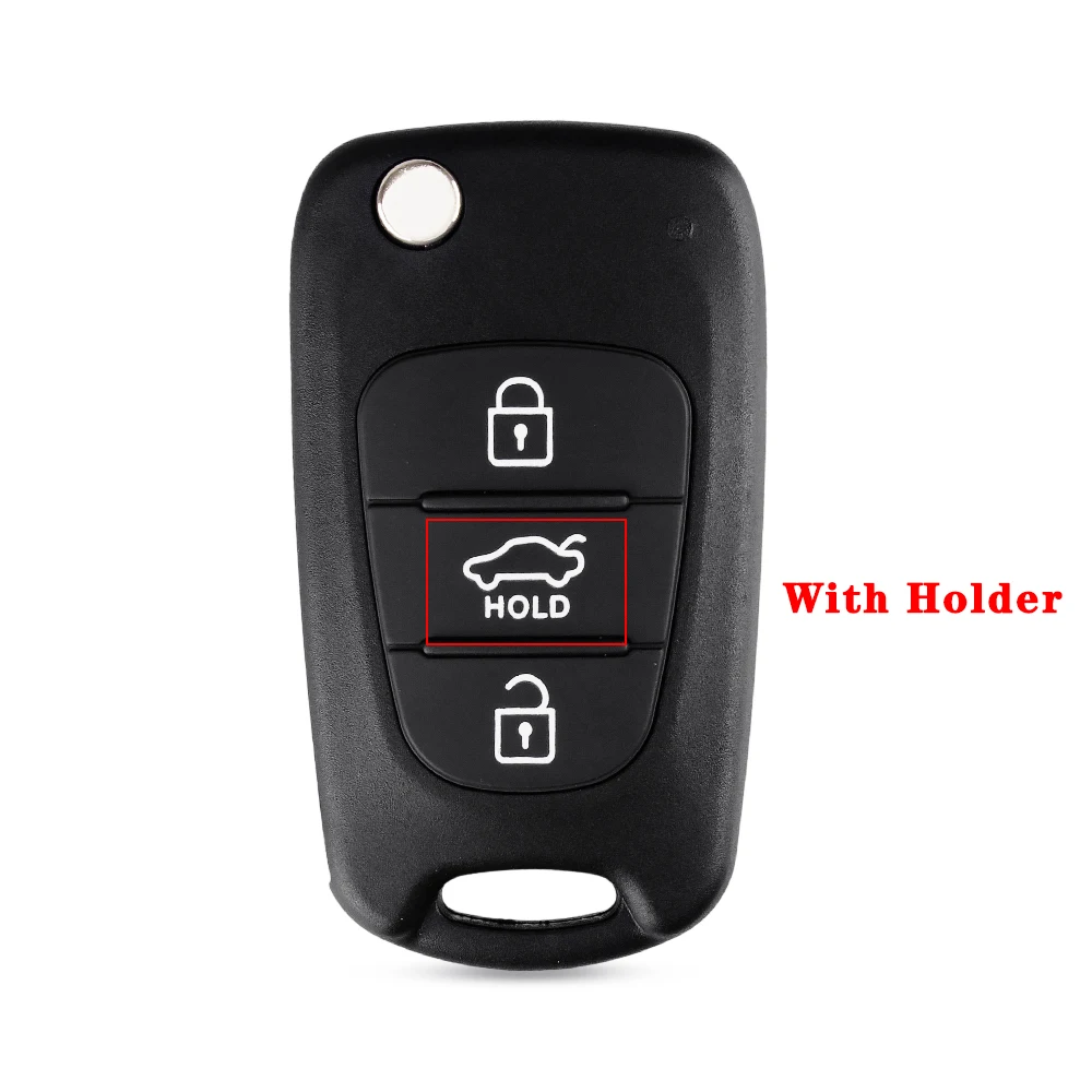 With Holder KEYYOU 3 кнопки флип корпус автомобильного ключа дистанционного управления для hyundai Avante I30 IX35 Kia K2 K5 Sorento Sportage складной пульт дистанционного ключа чехол - Количество кнопок: With Holder