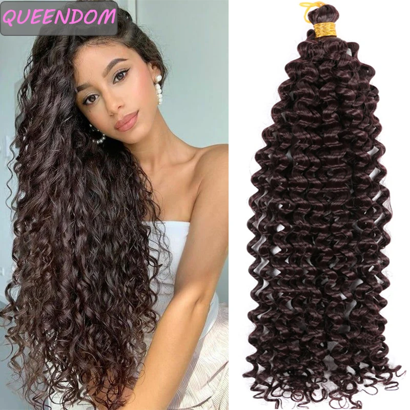 

Synthetic Water Wave Crochet Braids Hair 14 Inch Wavy Braiding Hair Extension Blonde 613 Bundles Afro Kinky Twist Bulk for Women