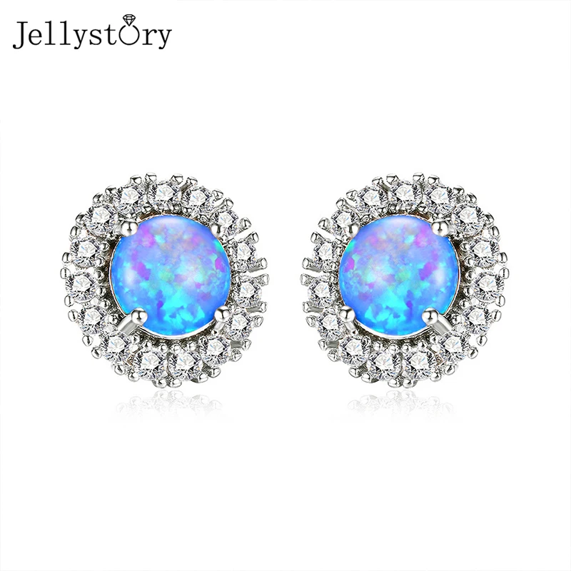 

Jellystory Роскошные Подвески опаловые серьги для женщин 925 стерлингового серебра с цирконом Цвет камни Женский, ювелирное изделие для помолвки, свадьбы
