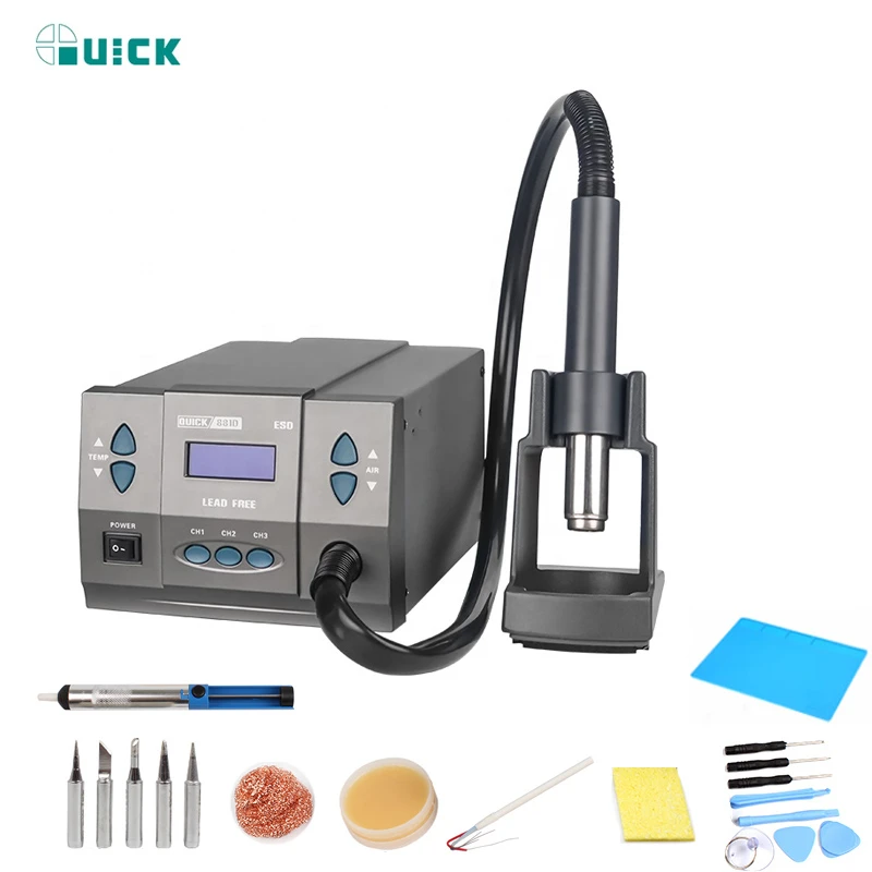 Quick 881D наладочная станция 1300 Вт Quick 861DW Flagship Edition BGA паяльная станция с горячим воздухом