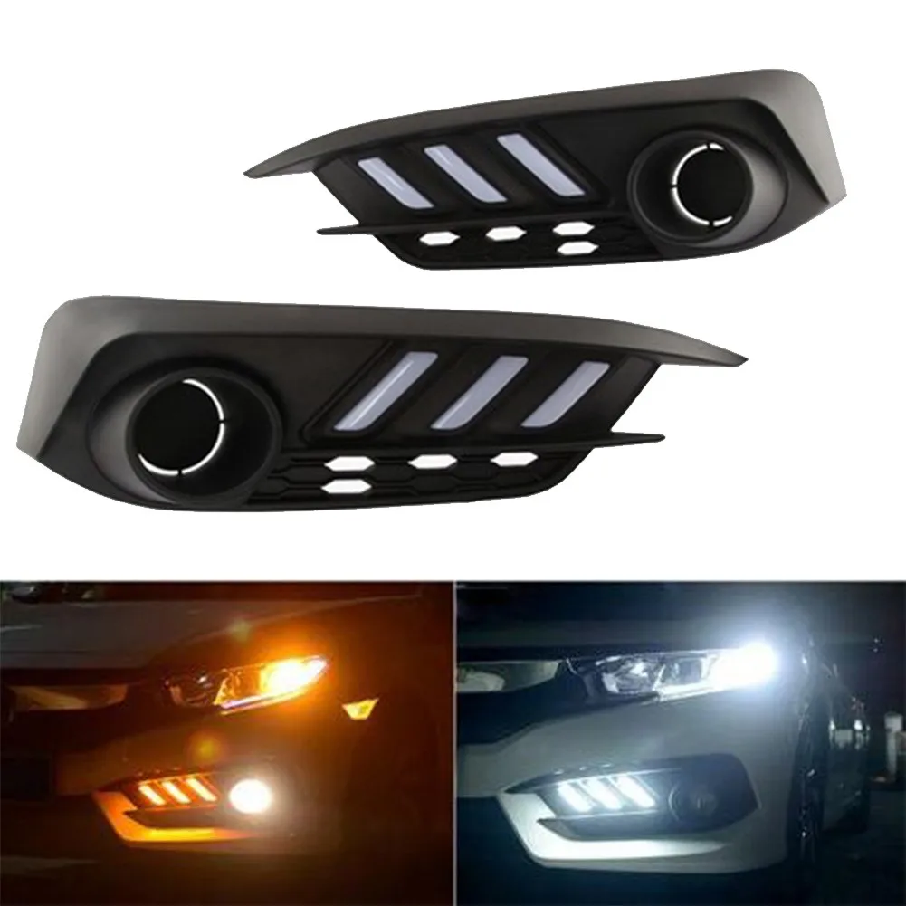 

For Honda Civic 17th New Daytime Running Light White&yellow Light 12VDC