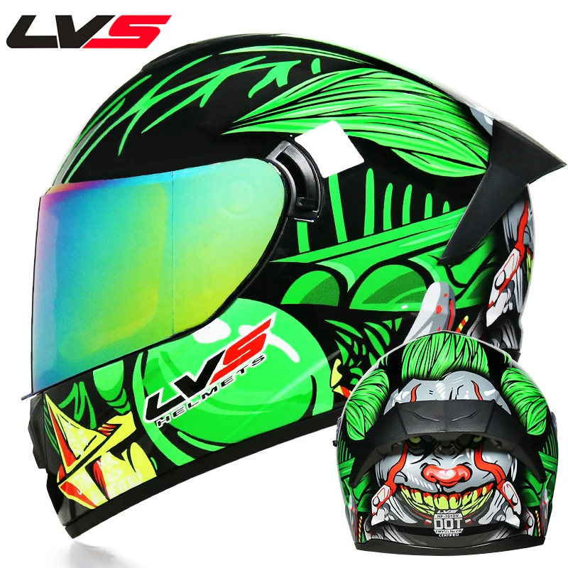 Полнолицевой мотоциклетный шлем с двойным объективом стильный быстросъемный