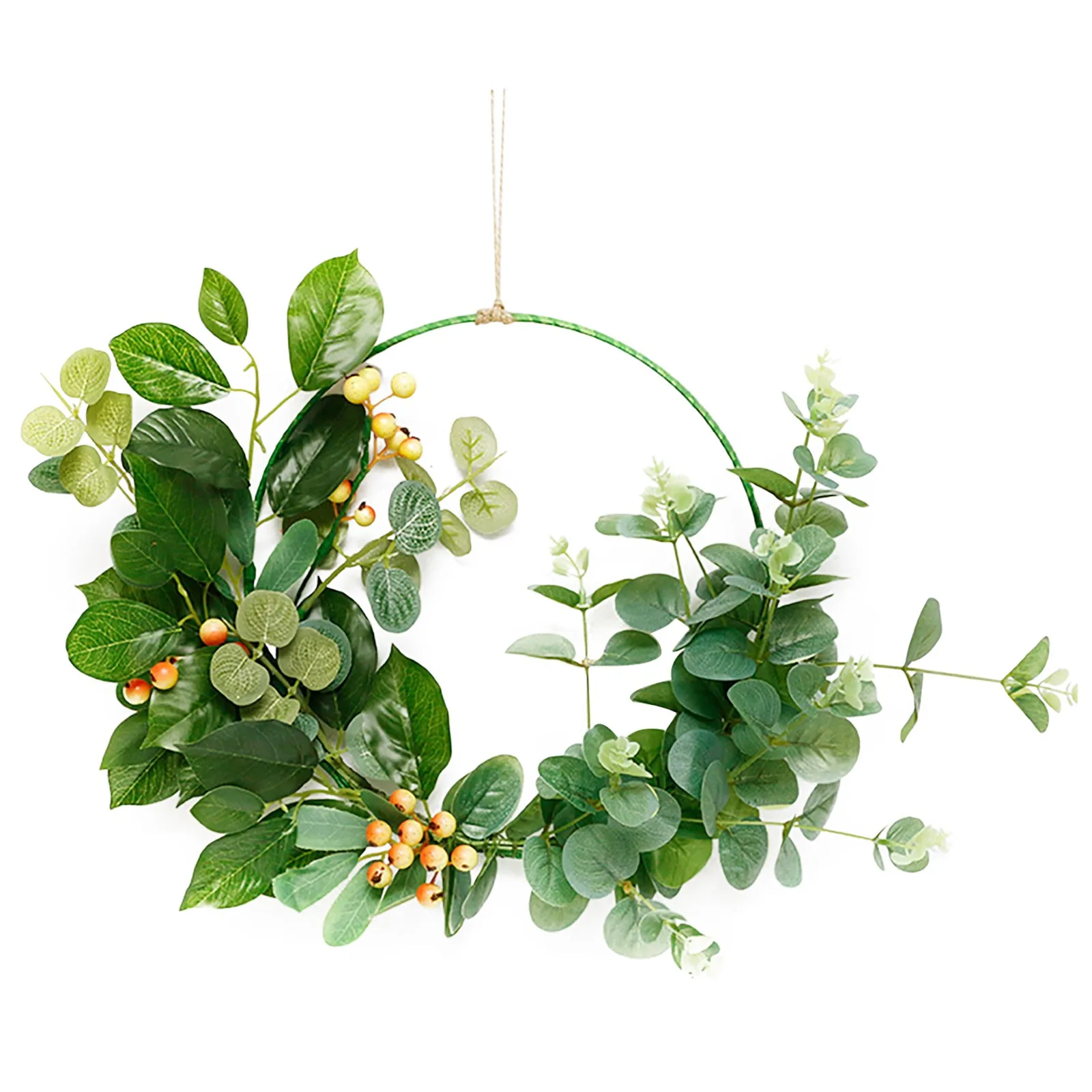 

55#Simulation garland door decoration eucalyptus eucalyptus ring small thorn eucalyptus door eucalyptus leaf wreath dekoracje