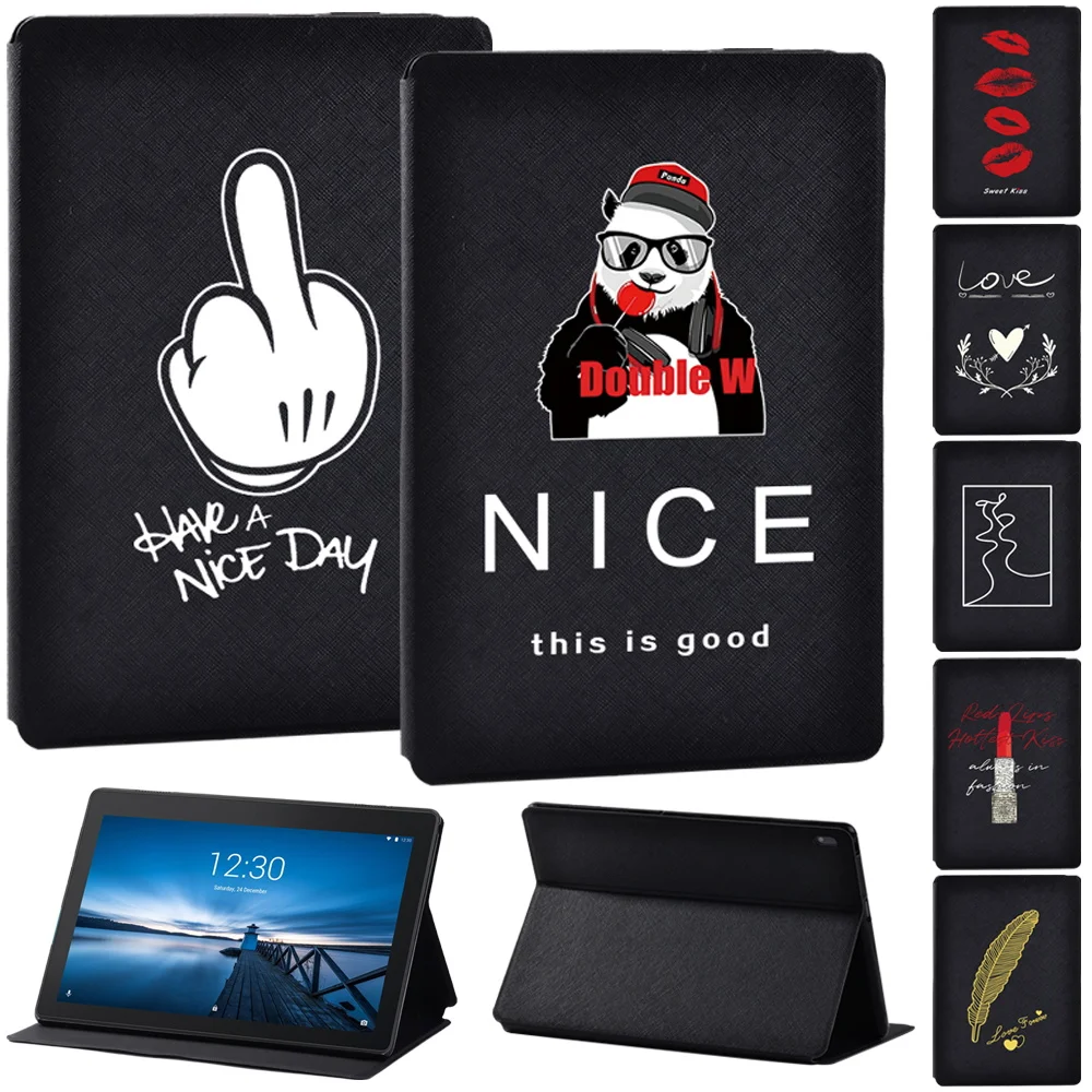 

For Lenovo Tab M10 10.1"/Lenovo Tab E10 10.1" Printed Pattern Tablet Holder Leather Case + Free Stylus