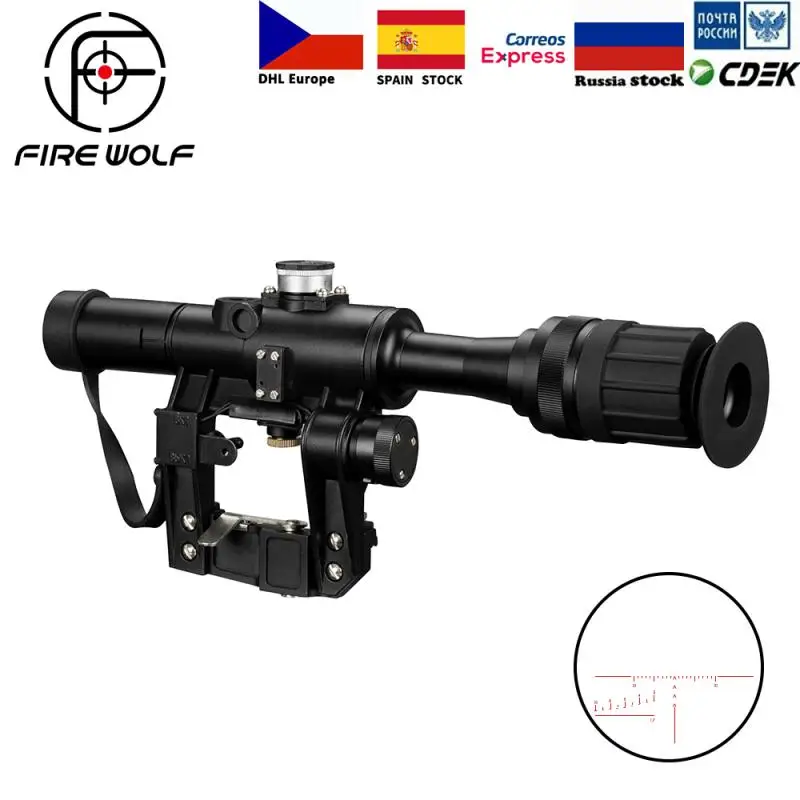 

Fire Wolf 4X24 PSO-1 Type Riflescope Svd Sniper Rifle Series Ak Rifle Scope for Hunting Sight PSO-1