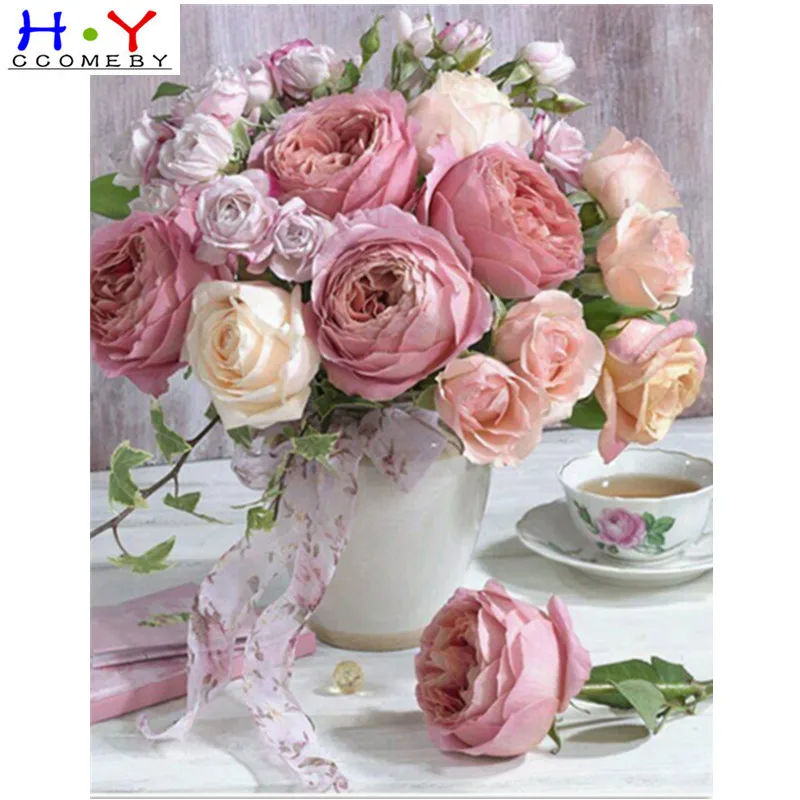 

Набор для алмазной вышивки «Пион и чай», 100%