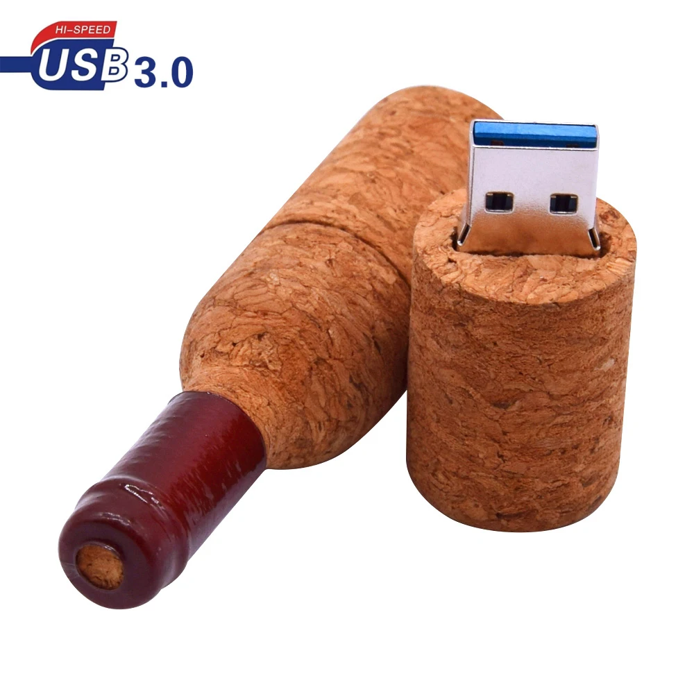 Деревянный пробковый USB флеш накопитель деревянная бутылочка 4 ГБ 8 16 32 64 с