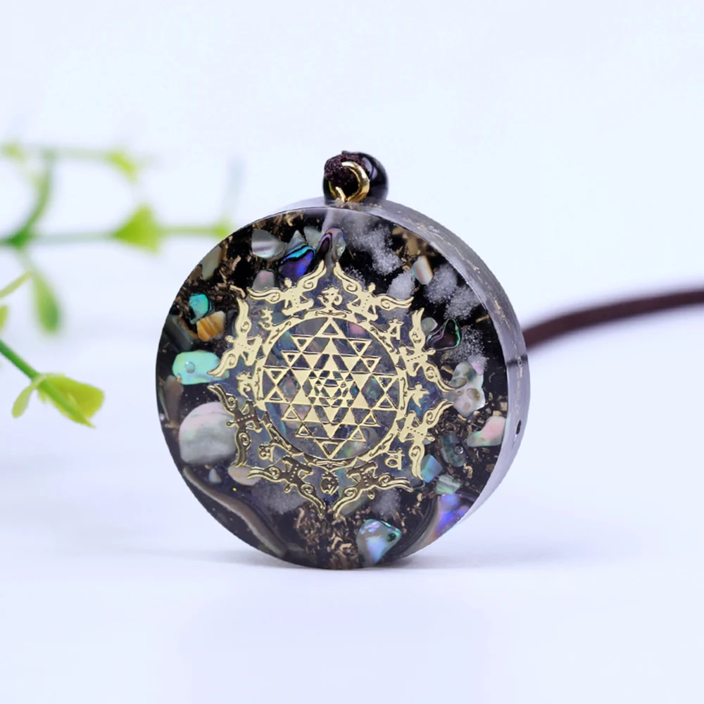 Ожерелье из натурального кристалла кварца оргонита ракушки ископаемые камни