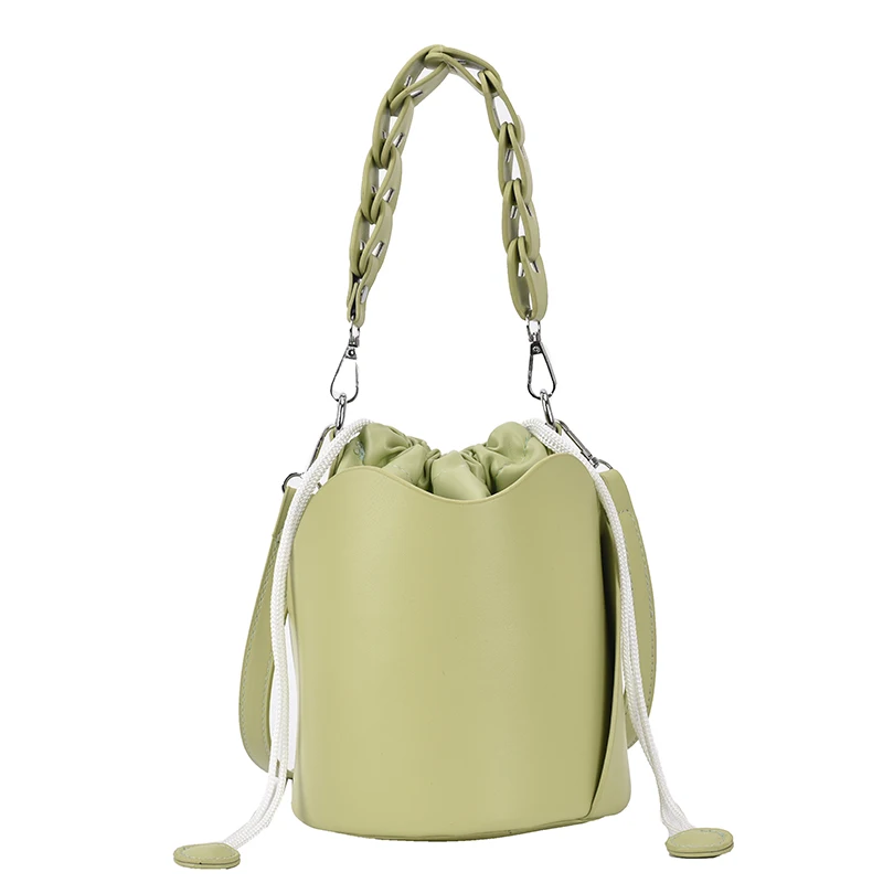 

Pleated Tote Bucket bag 2021 Fashion New High-quality PU Leather Women's Designer Handbag Drawstring Shoulder Messenger Bag