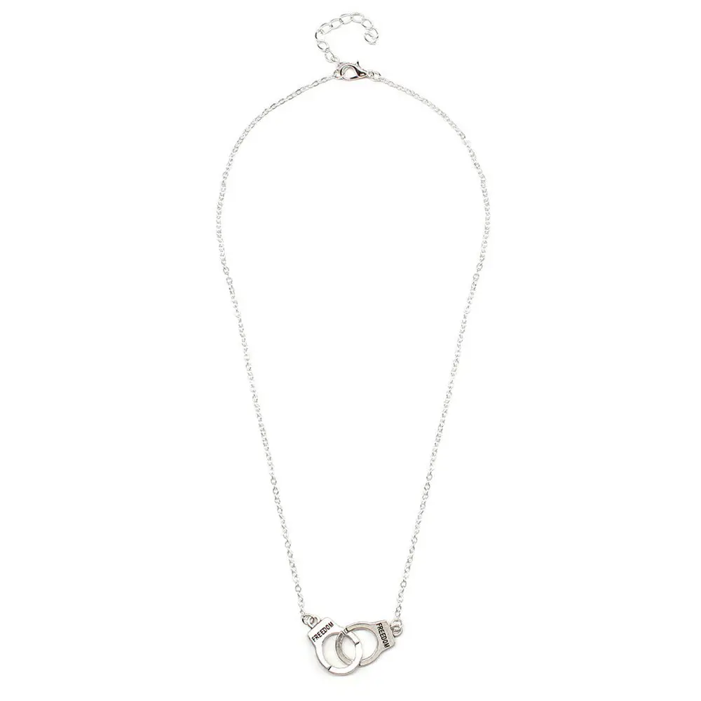 

Freedom Handcuffs Charm Geometric Necklaces Chokers For Women Vintage Pendant Necklace Steampunk Fashion Party Gifts Jewelry