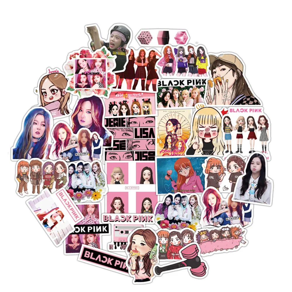 54 шт./лот KPOP Blackpink фотостудии Корея супер звезда группа KPOP стикер s Упаковка игрушка для багажа Скейтборд ноутбук набор наклеек из ПВХ