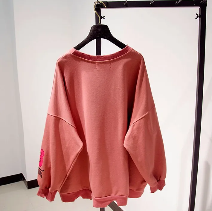 Женский пуловер с рукавами летучая мышь Свободный в Корейском стиле принтом Bf