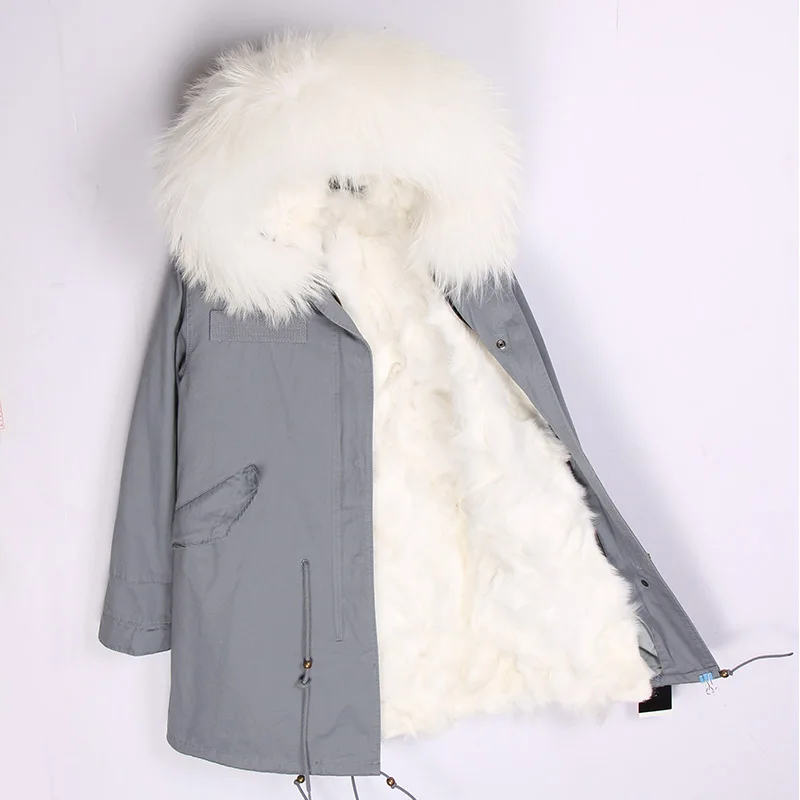 fox fur liner 4 Зимняя теплая куртка с воротником из меха енота, с капюшоном, с подкладкой из натурального Лисьего меха, верхняя одежда, мужская длинная толстая парка, пальто из натурального меха - Цвет: fox fur liner 4