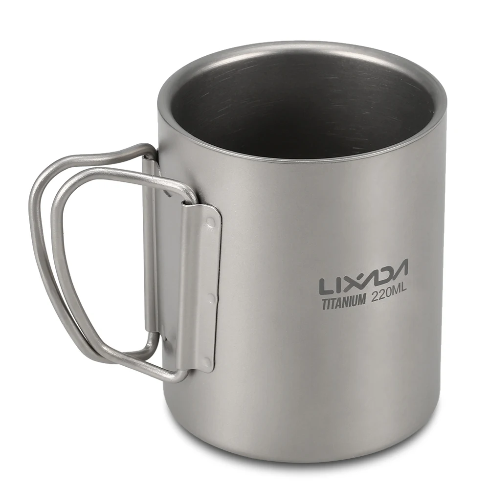 Титановая кружка Lixada с двойными стенками посуда для кемпинга пикника на открытом