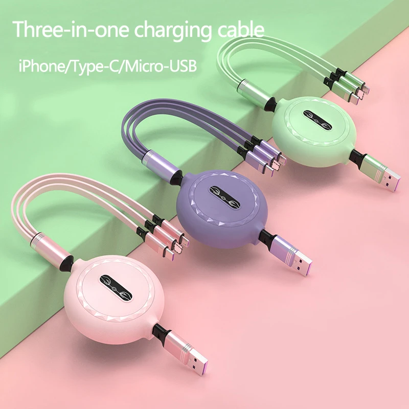 

3 в 1, зарядный кабель для iPhone12, Xiaomi, Android, Type-c