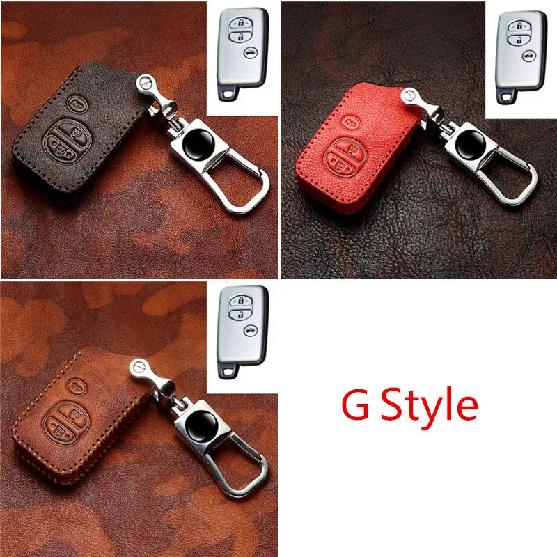 Чехол для автомобильного ключа из натуральной кожи чехол Toyota Land Cruiser Prado 150 Camry Prius