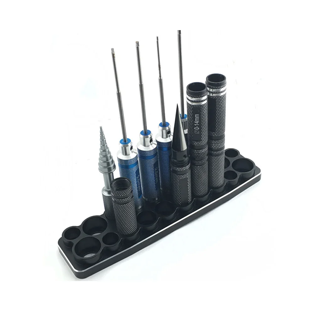 

Portable Organizer Aluminum Alloy Rack Multifunction Practical Storage Shelf Screwdriver Set Base Holder Tool Box Repair Stable