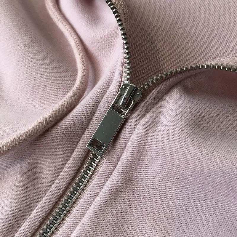 

Spring Autumn Women's Suit Thin Zipper Pocket Hoodie 2-Piece Set Elastic Waist Drawstring Jogger Pants Tracksuits