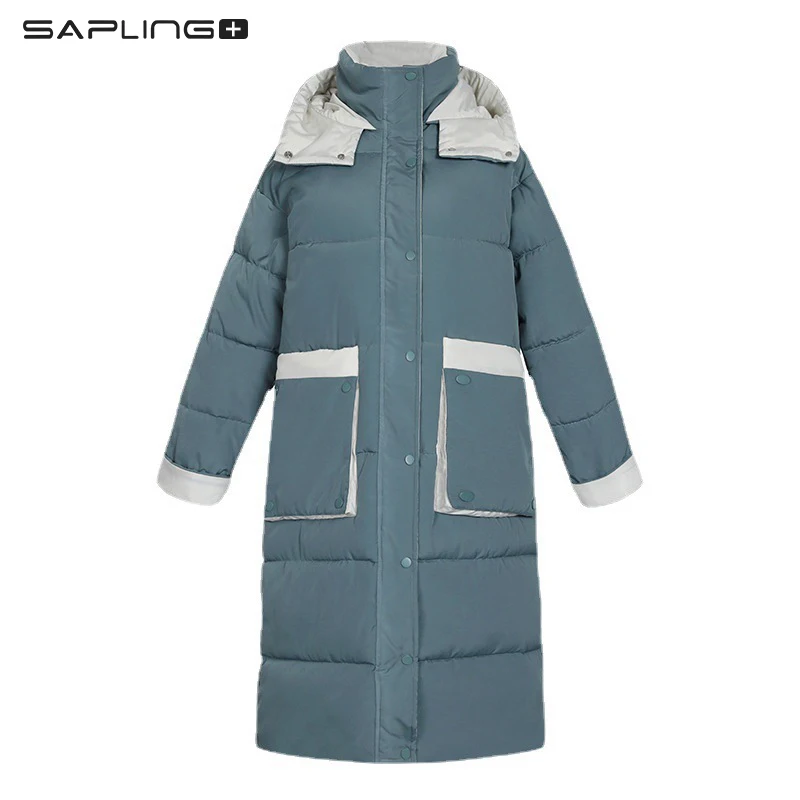

Winter New Padded Down Jacket Korean Mid Length Women's Oversize Over Knee Long Warm Coat Vintage Casual Down Parka Dropshipping