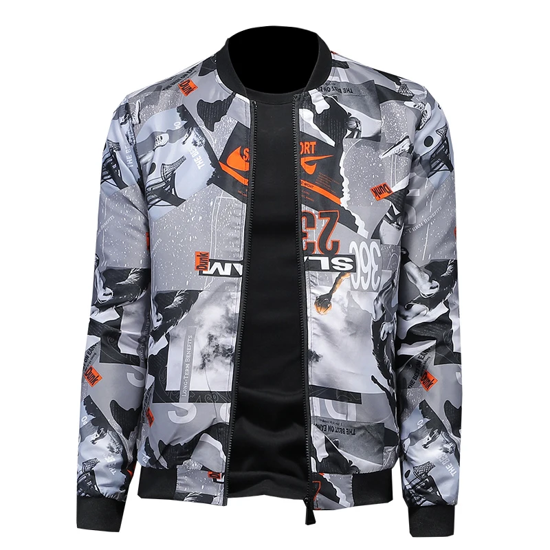 

Loldeal New Bomber Jackets Men Long Sleeve Stand Collar Polyester Slim Fit