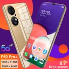 Новинка 2021, модный телефон, большой экран 6,7 дюйма, смартфон 16 ГБ + 512 ГБ для Huawei P50 Pro +, сотовый телефон Xiaomi Samsung, смартфон