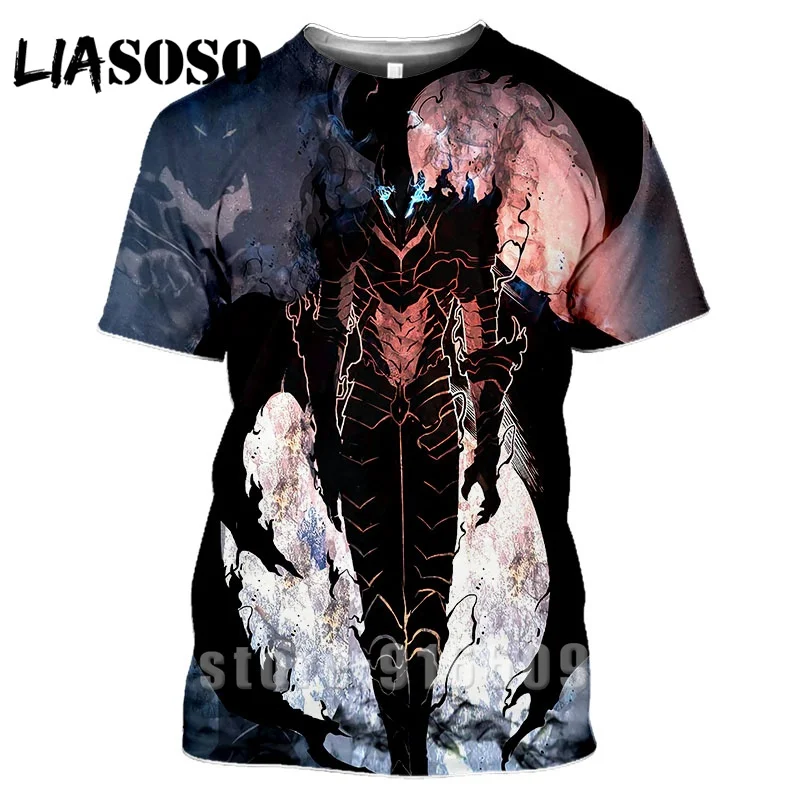 

LIASOSO Comic Solo Leveling Summer Anime T-shirt Gym Clothing Tees 3D Print Shirt Unisex Funny Shirts Streetwear Harajuku Tshirt