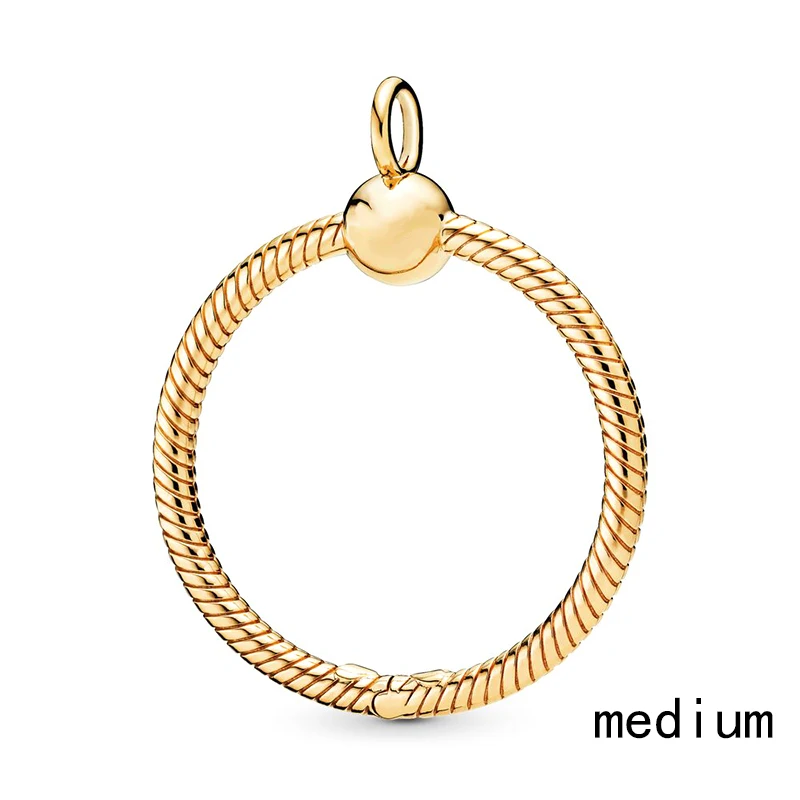 

2019 New 100% 925 Sterling Silver Moments O Carrier Medium O Pendant Necklaces Rose Gold Small O Charm Women Jewelry Set Gift