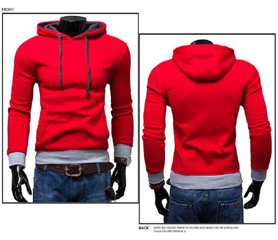

ZOGAA 2020 Fall Fashion Men's Casual Fashion Color Hooded Jumper Color Matching Men Hoodies