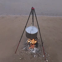 camping tripod for fire hanging pot outdoor campfire cookware picnic cooking pot grill aluminum alloy stainless steel hook
