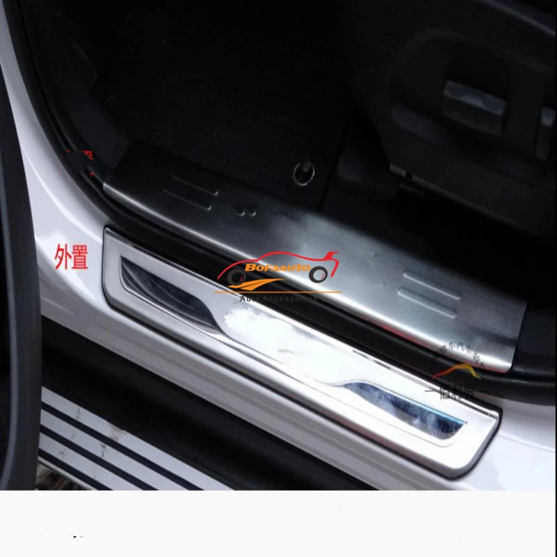 Автомобильные аксессуары для hyundai Santa Fe Нержавеющая сталь порога Накладка сантафе Protectot наклейка на автомобиль 2013