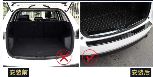 304 нержавеющая сталь Задний бампер протектор порога багажник Накладка