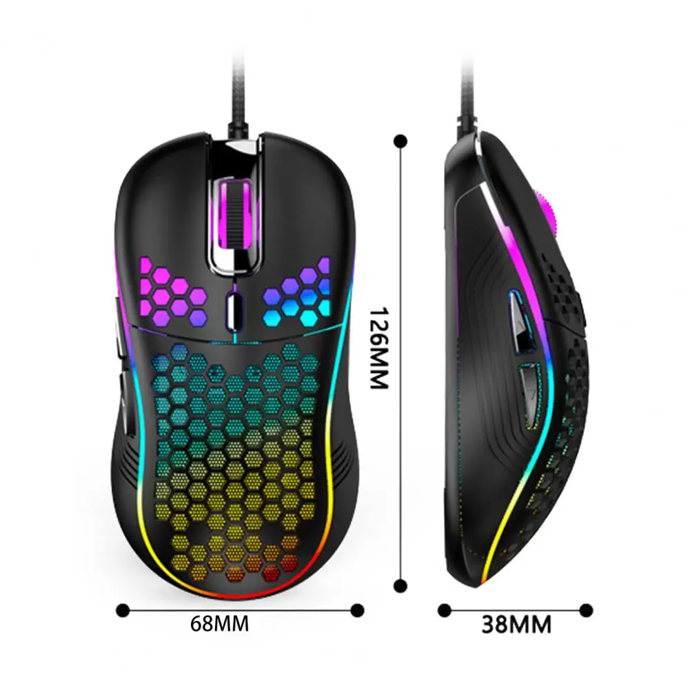 

D011 wired Mouse Honeycomb Shell Programmable Key 7200DPI 125-1000Hz High Responsivity Gaming Mouse for Gaming