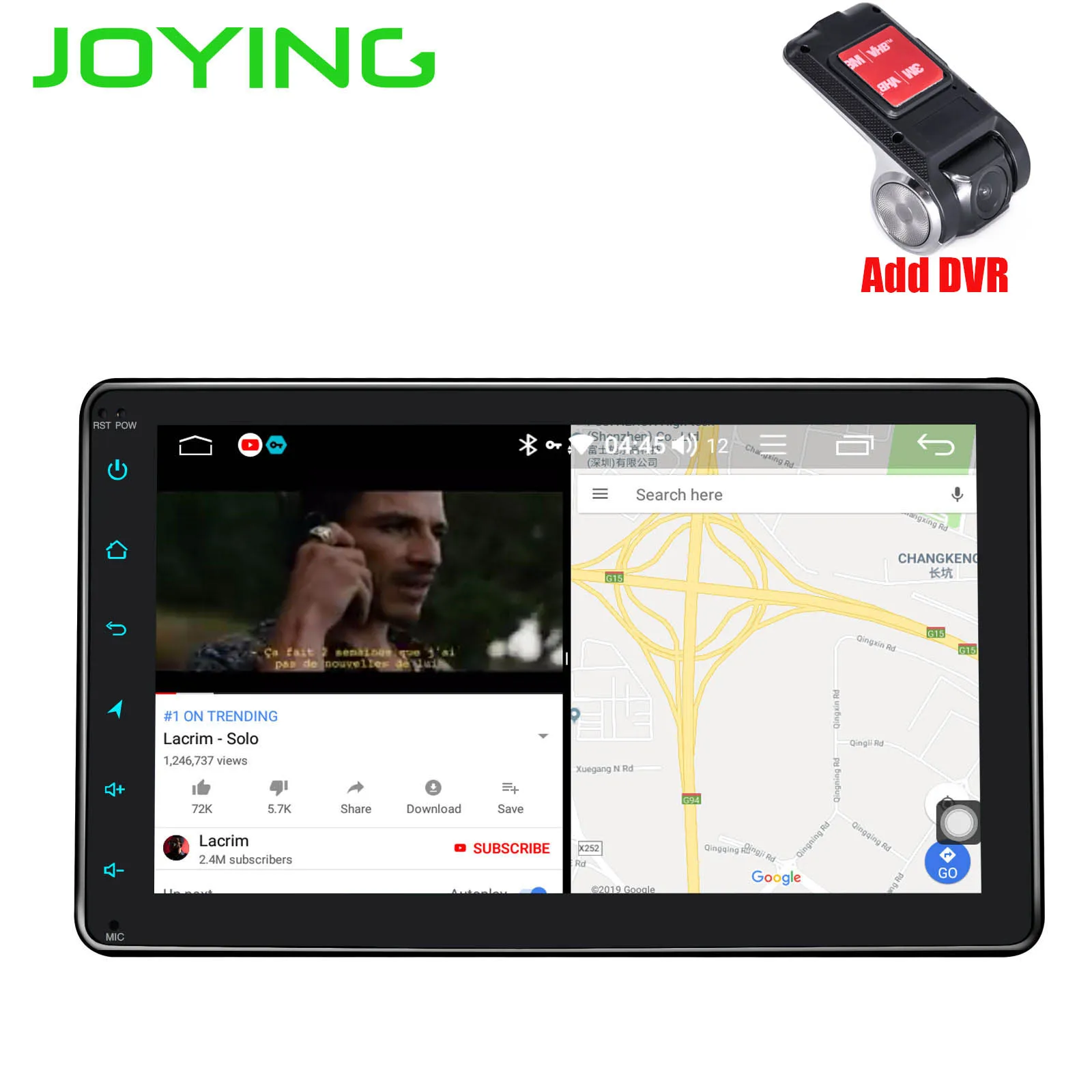 Add DVR Радуясь " gps навигация 1024*600 головное устройство один Din Универсальный Android 8,1 Intel Восьмиядерный автомобильный стерео радио мультимедийный плеер - Цвет: Add DVR