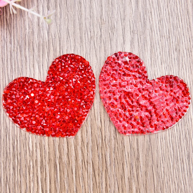 15 шт./лот стразы с красным сердцем горячей фиксацией железными нашивками