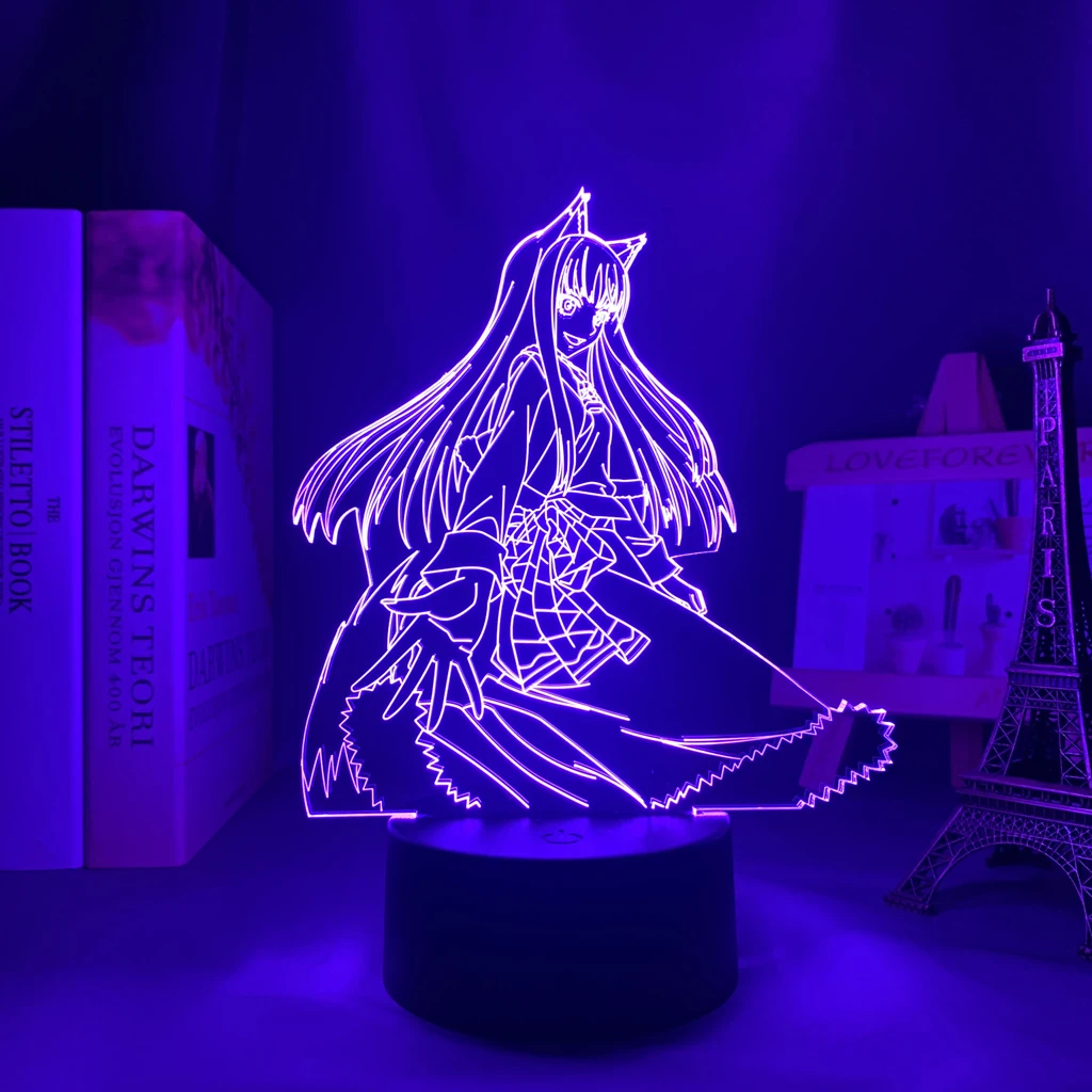 

Anime Led Light Spice and Wolf Holo Figure for Bedroom Decor Nightlight Manga Birthday Gift Room 3d Night Lamp Acrylic
