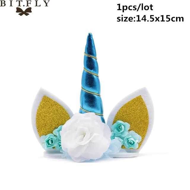 Unicorn horn C Вечерние одноразовые украшения в виде единорога, набор столовых приборов, ободок для волос в виде русалки, обертка для торта, для детского дня рождения, свадьбы - Цвет: Unicorn horn C