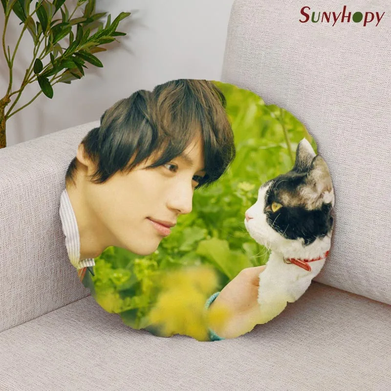 

Fukushi Sota Round Decorative Cushion Cover Home Decor Peach Skin Pillowcase For Sofa 40cm50cm60cm In Diameter-ZLL