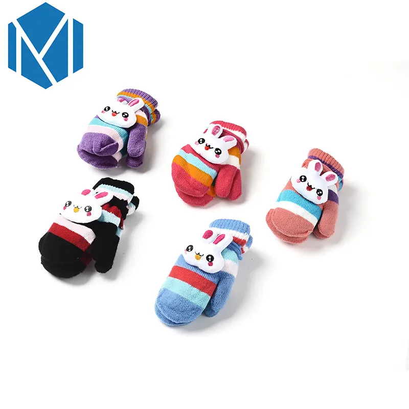 M MISM/зимние теплые перчатки для малышей удобные милые зимние толстые детские