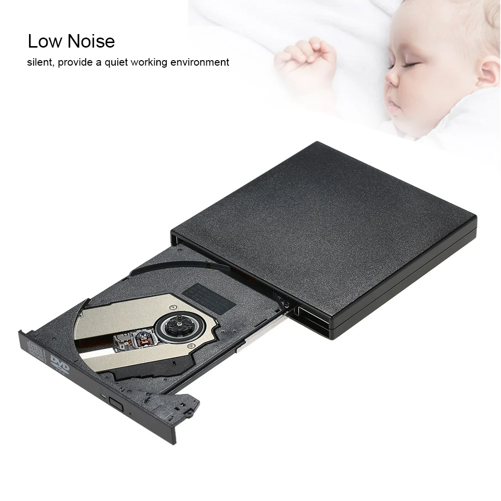 

USB 2.0 Portable Slim External DVD/CD-RW Optical Disc Drive Reader Writer Player with Combo CD-RW for Laptop PC Desktop