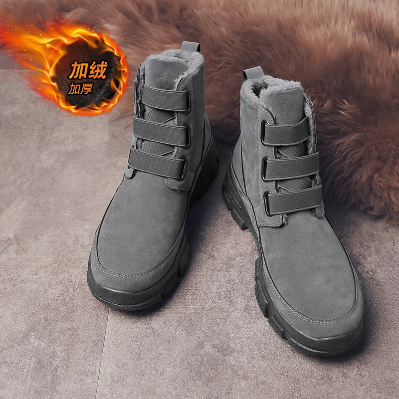 Зимние ботинки мужская обувь высокого качества Ботинки Martin Мужская плюшевая