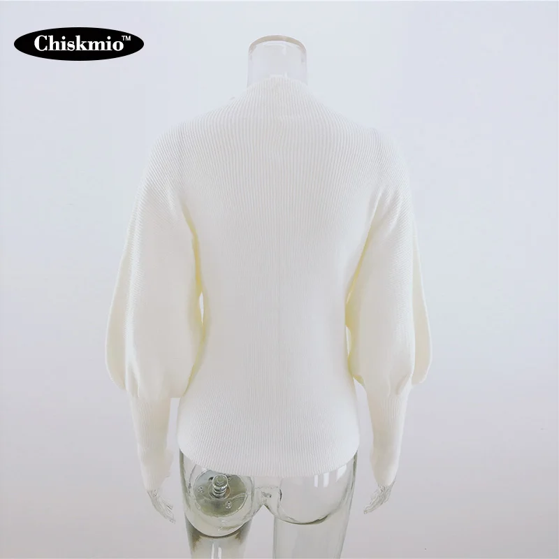 

Chiskmio Plus Size Sweater Women Lantern Sleeve Knitting Tops Fashion O-Neck Knitted Pullover Ladies Street Hipster Knitwear