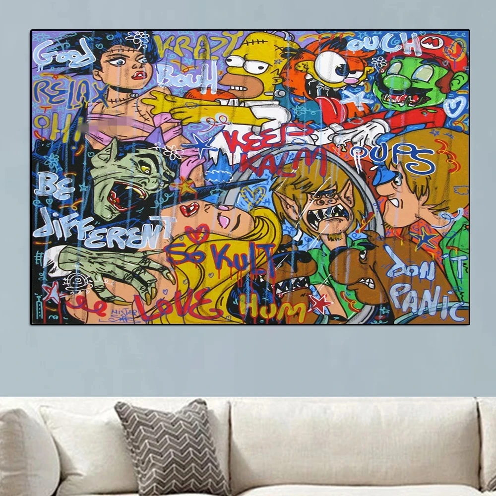 

Pictures Disney Home Decor Rabbit Printed Wall Art Modular Poster Mickey Mouse Painting Cuadros On Canvas Living Room No Frame