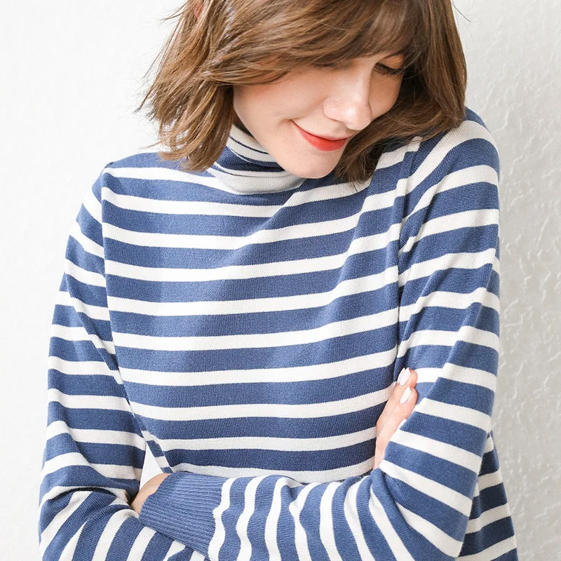 

Loose Pullover Elastic Base Tees Women Clothes Autumn Women's New Winter Striped Short Knitted Sweater