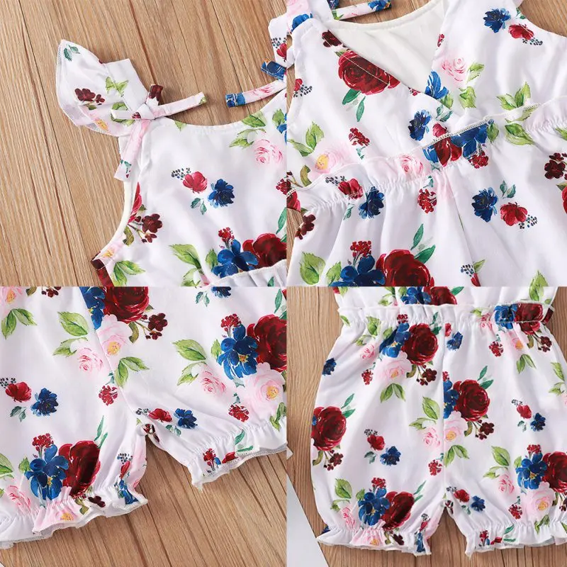 

Summer Baby Girls Fashion Romper Newborn Infant Sleeveless Floral Jumpsuit Playsuit Toddler Girls Sunsuit Clothes